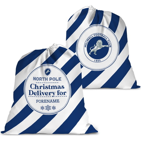 Personalised Millwall FC FC Christmas Delivery Large Fabric Santa Sack