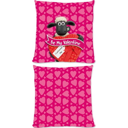 Personalised Shaun The Sheep Valentines 'Be My Valentine' Cushion - 45x45cm