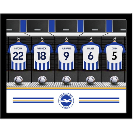 Personalised Brighton & Hove Albion FC Dressing Room Shirts Framed Print