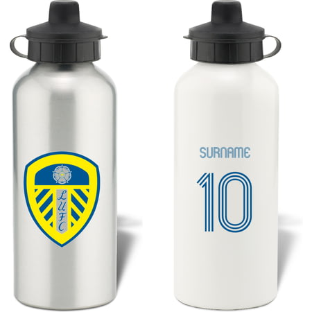 Personalised Leeds United FC Retro Shirt Aluminium Sports Water Bottle