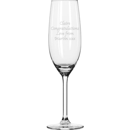 Personalised Engraved Glass Champagne Flute - Any Message