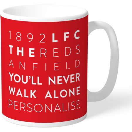 Personalised Liverpool FC Word Collage Mug