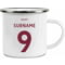 Personalised West Ham United FC Back Of Shirt Enamel Camping Mug