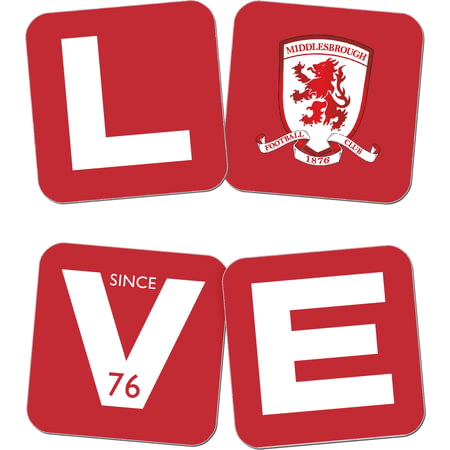 Personalised Middlesbrough Love Coasters (x4)
