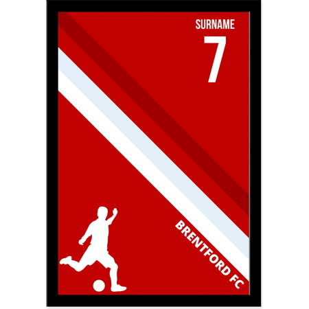 Personalised Brentford Colour Stripe A4 Framed Print