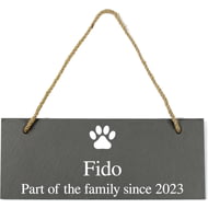 Personalised Dog Paw Print Hanging Slate Plaque/Sign