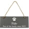 Personalised Dog Paw Print Hanging Slate Plaque/Sign