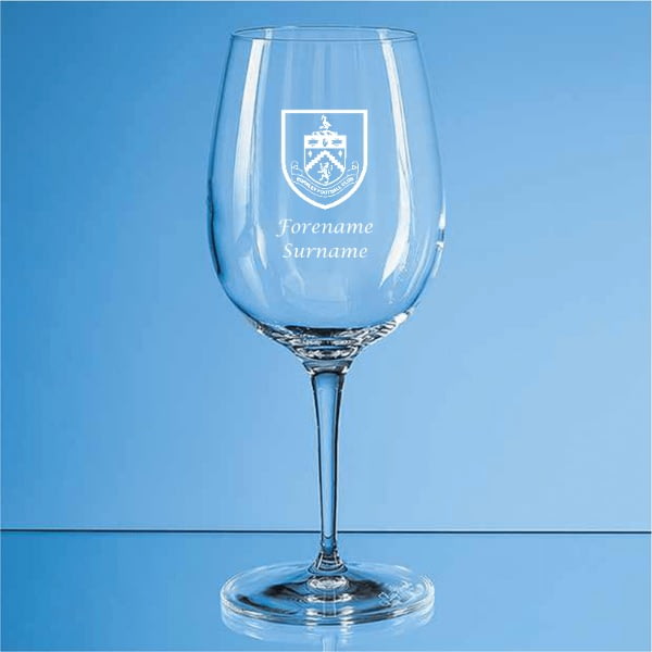 Personalised Burnley FC Personalised Crest Wine Glass from ...