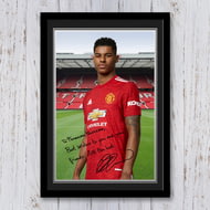 Personalised Manchester United FC Rashford Best Wishes Autograph Player Photo Framed Print