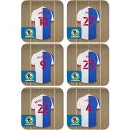 Personalised Blackburn Rovers FC Dressing Room Shirts Coasters Set of 6