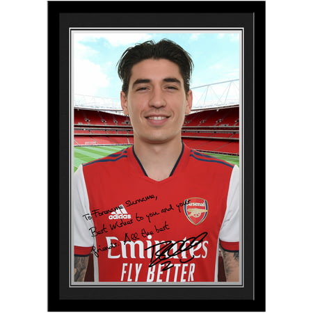 Personalised Arsenal FC Bellerin Autograph Player Photo Framed Print