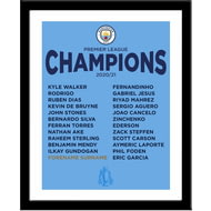 Personalised Manchester City FC Premier League Champions 2021 Framed Print