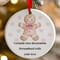 Personalised Pink Christmas Gingerbread Man Ceramic Hanging Tree Decoration - 7cm