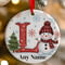 Personalised Snowman Initial A Ceramic Christmas Tree Decoration - 7cm
