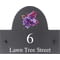 Personalised Lilac Flower Motif Slate House Name or Number Plaque/Sign - 25x20cm
