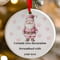 Personalised Pink Christmas Santa Claus Ceramic Hanging Tree Decoration - 7cm