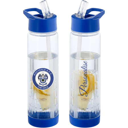 Personalised Rochdale AFC Crest Fruit Infuser Sports Water Bottle - 740ml