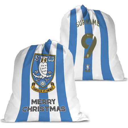 Personalised Sheffield Wednesday FC FC Back Of Shirt Large Fabric Christmas Santa Sack