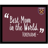 Personalised West Ham United Best Mum In The World 10x8 Photo Framed