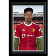 Personalised Manchester United FC Sancho Autograph Player Photo Framed Print