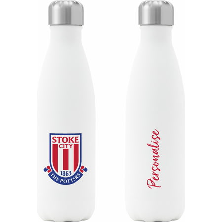 Personalised Stoke City FC Crest Insulated Water Bottle - White