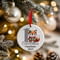Personalised 1st Christmas Grey Fox Ceramic Hanging Tree Decoration - 7cm