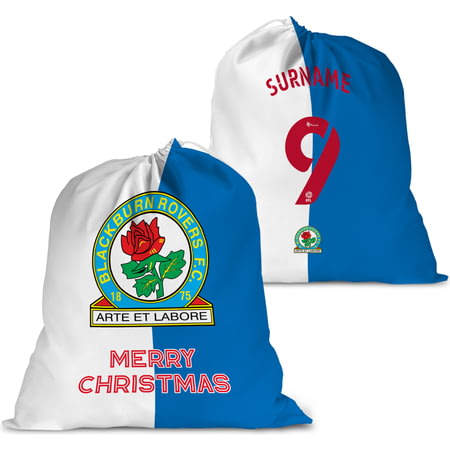 Personalised Blackburn Rovers FC FC Back Of Shirt Large Fabric Christmas Santa Sack