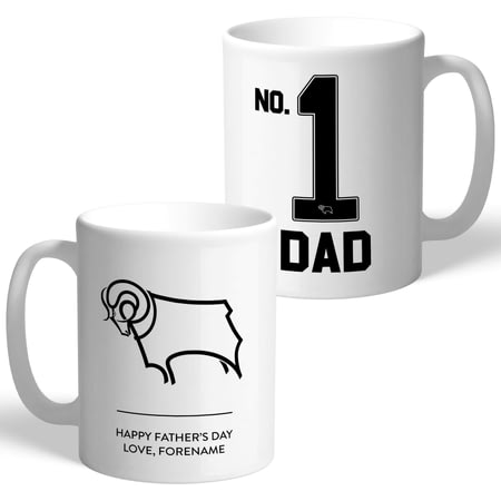 Personalised Derby County FC No.1 Dad Fathers Day Mug