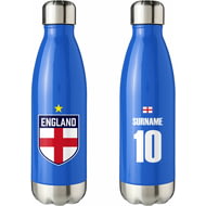 Personalised England World Cup Blue Insulated Water Bottle