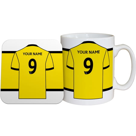 Personalised Watford FC Shirt Mug & Coaster Set