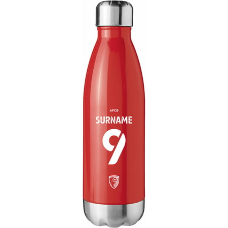 Personalised AFC Bournemouth Back Of Shirt Red Insulated Water Bottle