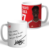 Personalised Arsenal FC Bukayo Saka Autograph Player Photo 11oz Ceramic Mug
