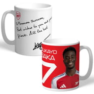 Personalised Arsenal FC Bukayo Saka Autograph Player Photo 11oz Ceramic Mug