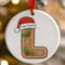 Personalised Gingerbread Initial Letter Christmas Ceramic Hanging Tree Decoration - 7cm