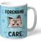 Personalised Grumpy Cat Emoji - Doesn't Care Mug Blue