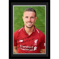 Personalised Liverpool FC Jordan Henderson Autograph A4 Framed Player Photo