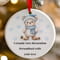 Personalised Blue Christmas Bear Ceramic Hanging Tree Decoration - 7cm