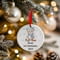 Personalised Blue Christmas Bear Ceramic Hanging Tree Decoration - 7cm