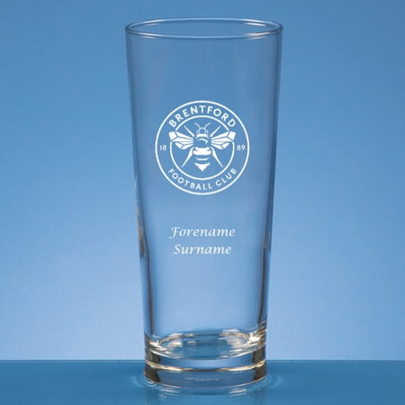 Personalised Brentford FC Crest Beer Pint Glass
