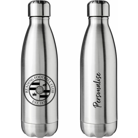 Personalised Reading FC Crest Silver Insulated Water Bottle