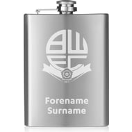 Personalised Bolton Wanderers FC Crest Hip Flask