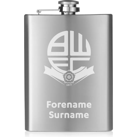 Personalised Bolton Wanderers FC Crest Hip Flask