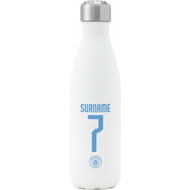 Personalised Manchester City FC Back Of Shirt Insulated Water Bottle - White