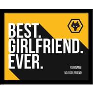 Personalised Wolves FC Best Husband Ever 10x8 Photo Framed