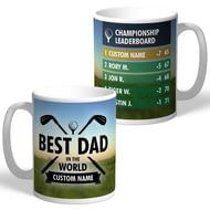 Personalised Best Dad In The World Golf 11oz Ceramic Mug 