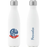 Personalised Bolton Wanderers FC Crest Insulated Water Bottle - White