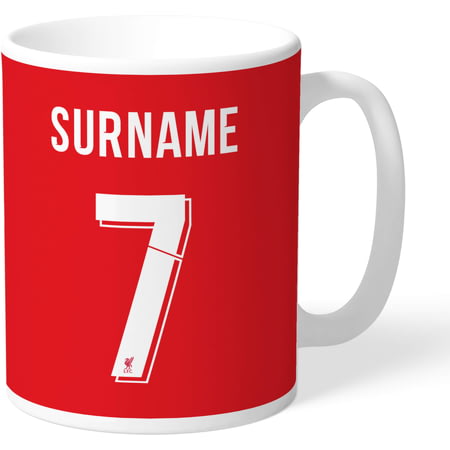 Personalised Liverpool FC Back Of Shirt Mug