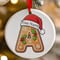 Personalised Gingerbread Initial Letter Christmas Ceramic Hanging Tree Decoration - 7cm