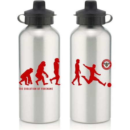 Personalised Brentford Player Evolution Aluminium Sports Water Bottle