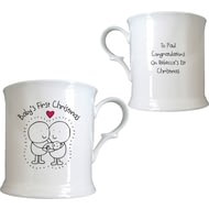 Personalised Chilli & Bubble's Baby's First Christmas Half Pint Tankard